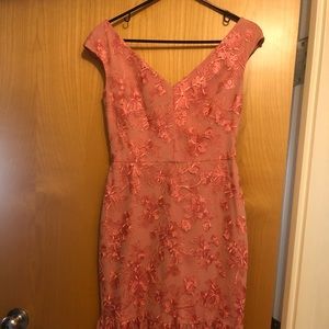 Gal meets glam pink dress with embroidered flowers!